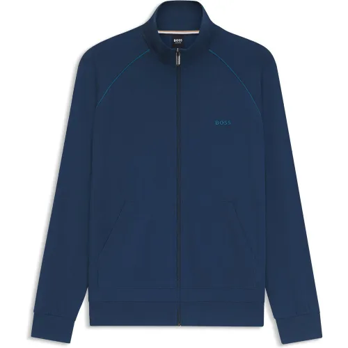 Veste Regular en jersey de coton stretch à logo brodé - Boss - Modalova