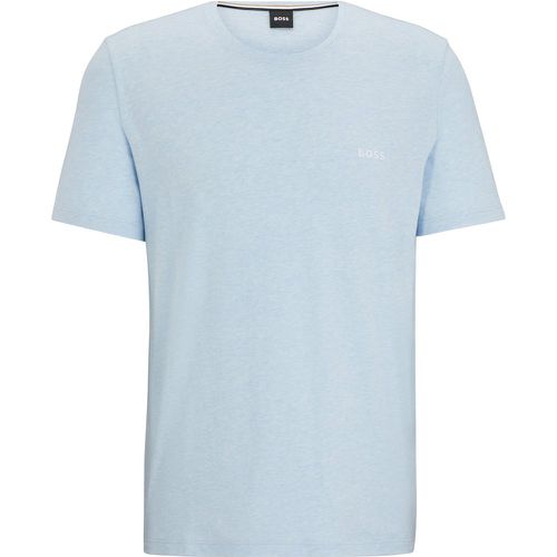 T-shirt en coton stretch à logo brodé - Boss - Modalova
