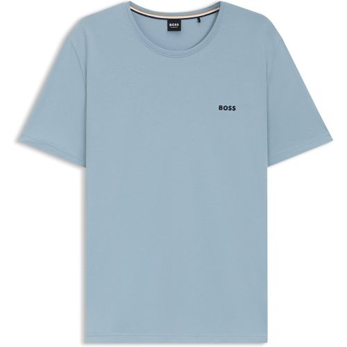 T-shirt en coton stretch à logo brodé - Boss - Modalova