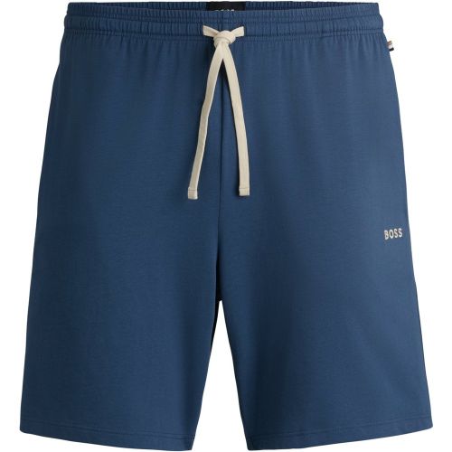 Short en jersey de coton stretch avec logo brodé - Boss - Modalova