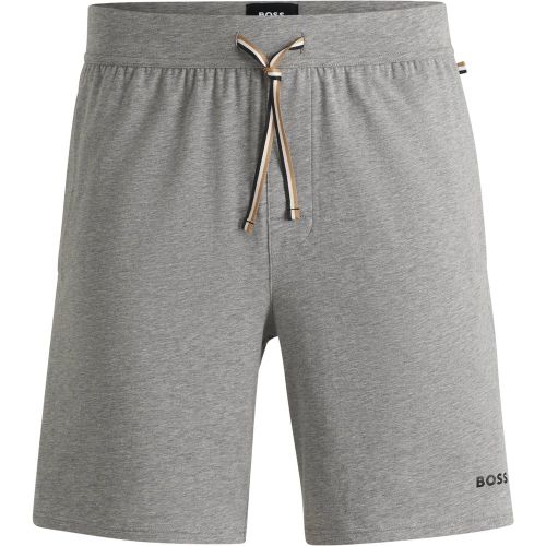 Short de pyjama en coton stretch à logo imprimé - Boss - Modalova