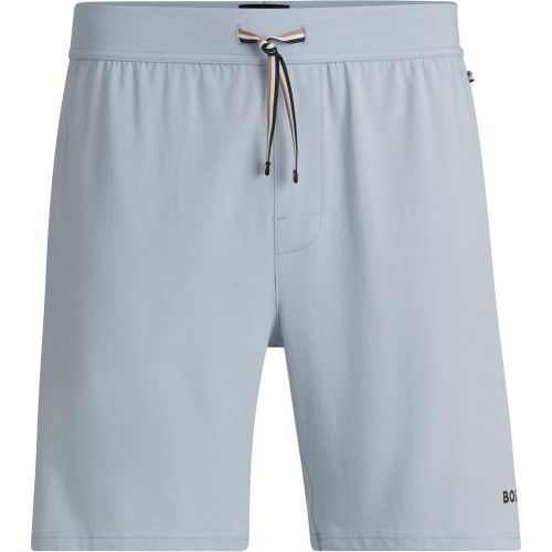 Short de pyjama en coton stretch à logo imprimé - Boss - Modalova