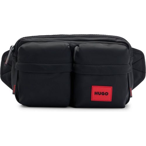 Sac ceinture en matière structurée avec étiquette logo rouge - HUGO - Modalova