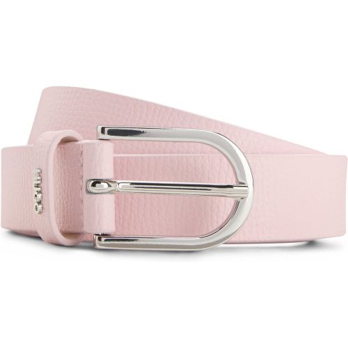 Ceinture en cuir grainé italien avec passant logoté - HUGO - Modalova