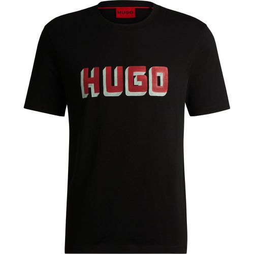 T-shirt en jersey de coton à logo imprimé - HUGO - Modalova