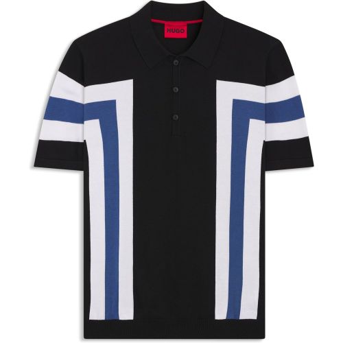 Polo en maille de coton à rayures larges - HUGO - Modalova