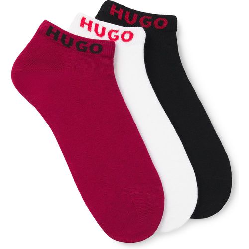 Lot de trois paires de chaussettes basses en coton mélangé avec logos - HUGO - Modalova