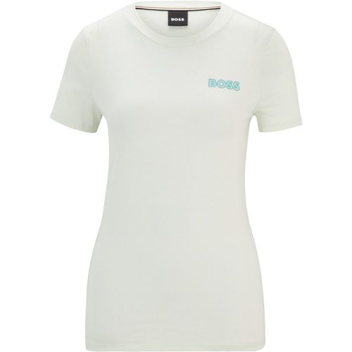 T-shirt Slim Fit en pur coton avec logo - Boss - Modalova