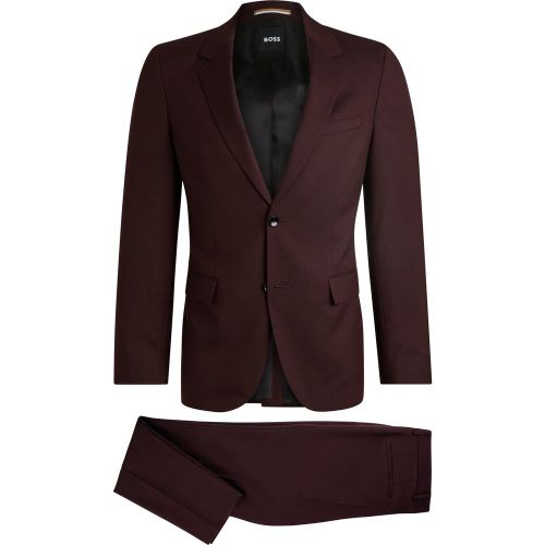 Costume Slim en laine vierge à micro motif - Boss - Modalova