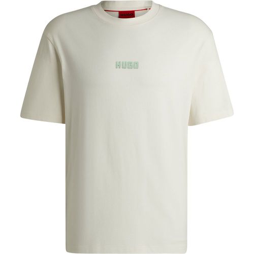 T-shirt Relaxed en coton avec grands logos au dos - HUGO - Modalova