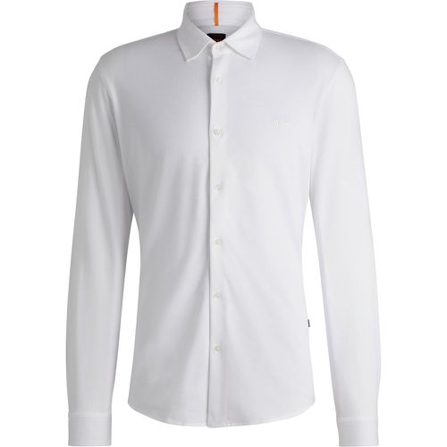 Chemise Slim en piqué de coton chiné - Boss - Modalova