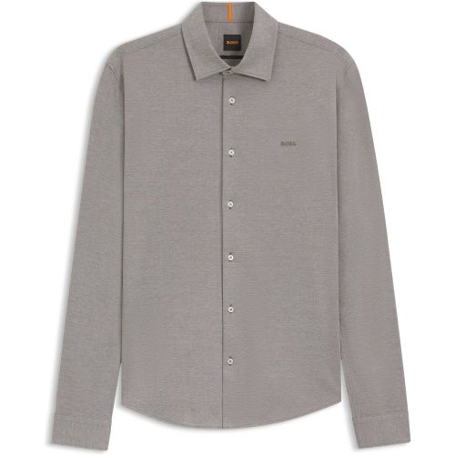 Chemise Slim en piqué de coton chiné - Boss - Modalova