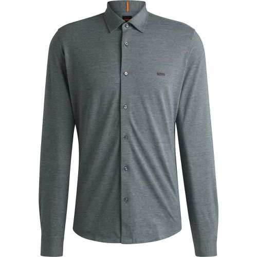 Chemise Slim en piqué de coton chiné - Boss - Modalova