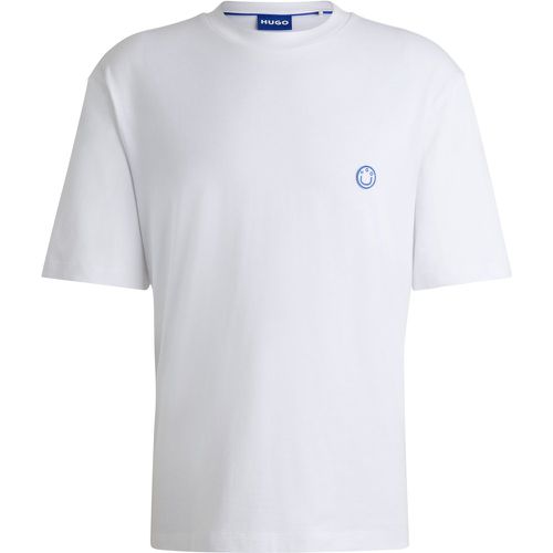 T-shirt en jersey de coton avec logo Smiley - HUGO - Modalova