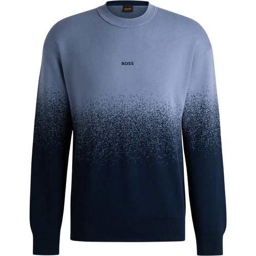 Pull en jacquard de coton dégradé avec logo - Boss - Modalova