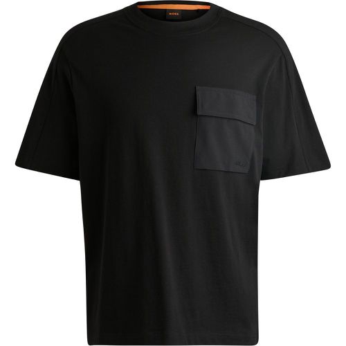 T-shirt en jersey de coton avec poche cargo logotée - Boss - Modalova