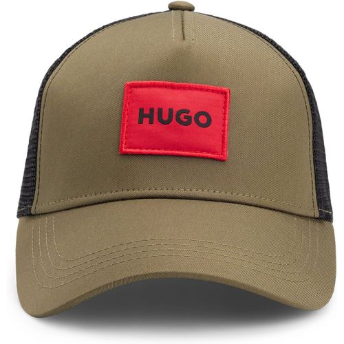 Casquette style camionneur en twill avec étiquette logotée rouge - HUGO - Modalova