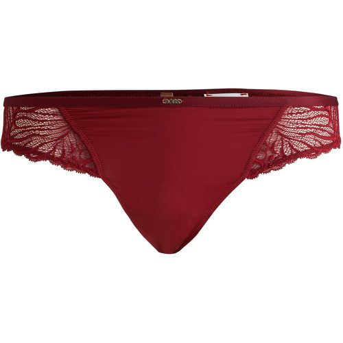 Slip brésilien en dentelle stretch avec logo - Boss - Modalova