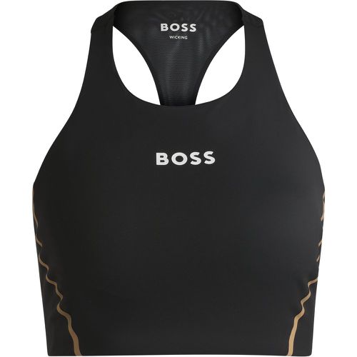 Haut court en jersey stretch avec détails en mesh - Boss - Modalova