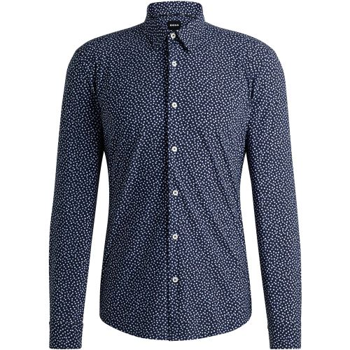 Chemise Slim imprimée en tissu stretch performant - Boss - Modalova