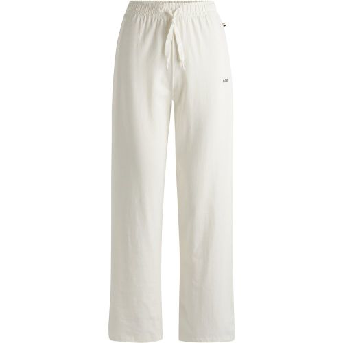 Bas de pyjama en coton stretch avec logos - Boss - Modalova