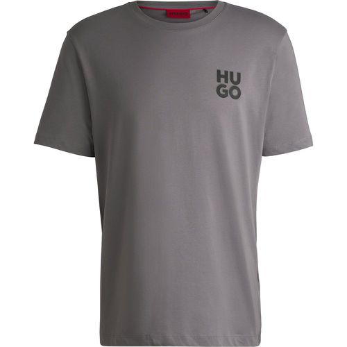 T-shirt en jersey de coton avec logo revisité imprimé - HUGO - Modalova