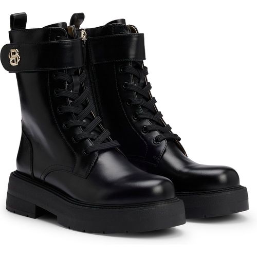 Bottines en cuir à lacets et monogramme Double B - Boss - Modalova