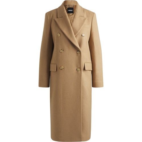 Manteau long croisé en twill - Boss - Modalova