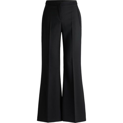 Pantalon Regular évasé en twill de laine mélangée - Boss - Modalova