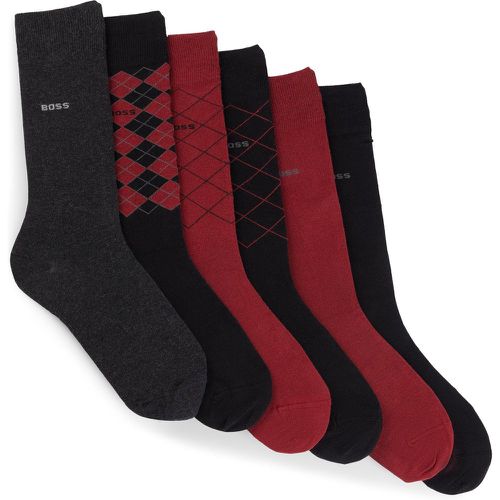 Lot de six paires de chaussettes mi-mollet en coton mélangé - Boss - Modalova