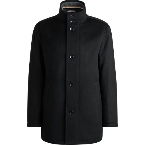 Manteau Relaxed court en laine vierge et cachemire - Boss - Modalova