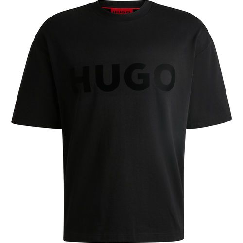 T-shirt oversize en coton à logo réfléchissant - HUGO - Modalova