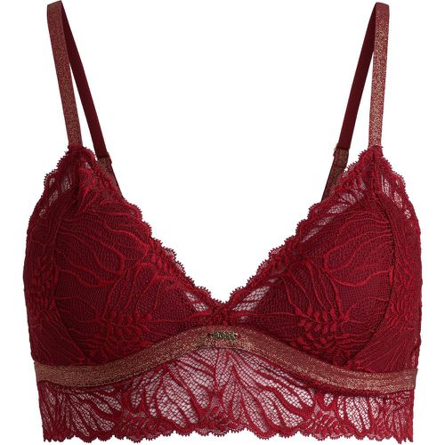 Soutien-gorge triangle en dentelle avec logo en métal - Boss - Modalova