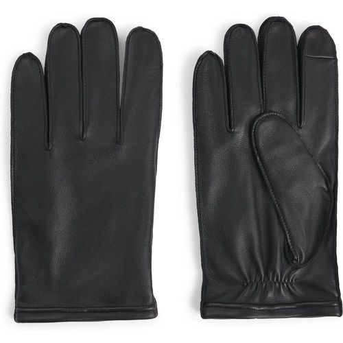 Gants en cuir grainé avec doublure en laine et logo métallique - Boss - Modalova