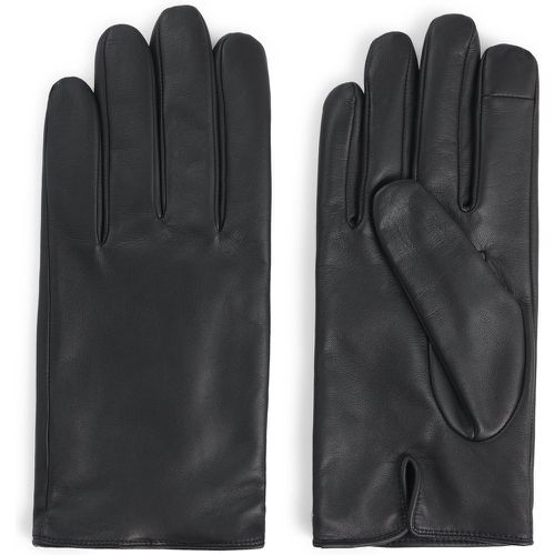 Gants en cuir grainé avec doublure intégrale et logo gravé au laser - Boss - Modalova