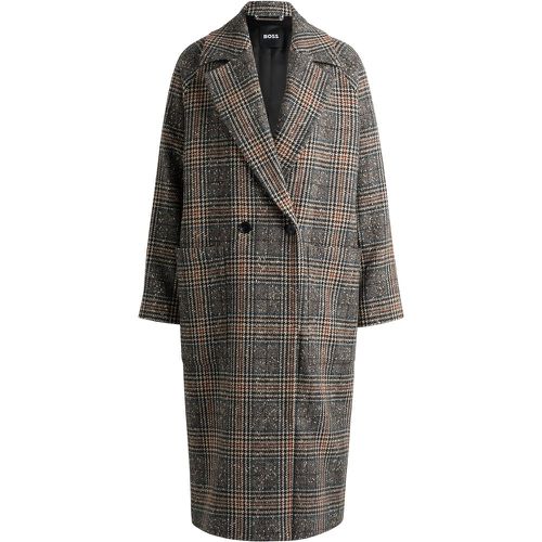 Manteau croisé ample en tweed à motif prince-de-galles - Boss - Modalova