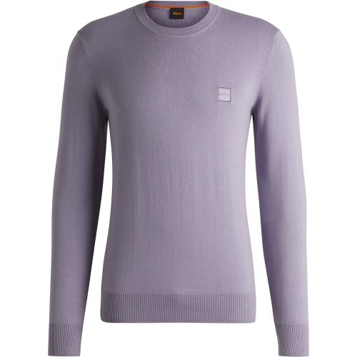 Pull Regular en coton et cachemire avec patch logoté - Boss - Modalova