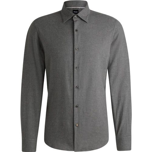 Chemise décontractée en sergé de coton à col Kent - Boss - Modalova