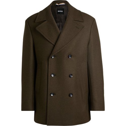 Manteau croisé en laine mélangée - Boss - Modalova