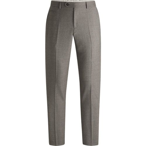 Pantalon Slim en laine stretch à micro motif - Boss - Modalova