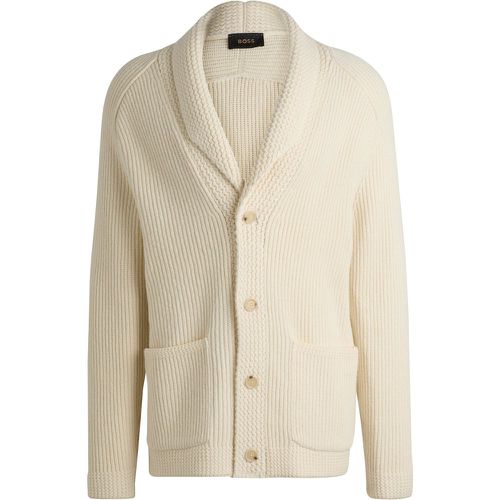 Cardigan Regular en laine, soie et cachemire - Boss - Modalova