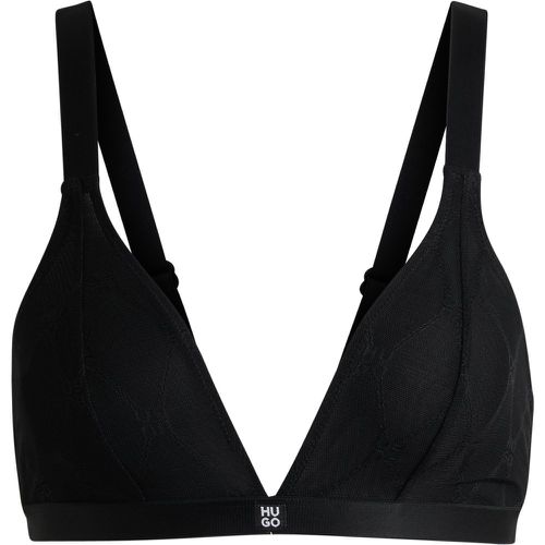 Soutien-gorge triangle en dentelle avec motif chaîne à logo revisité - HUGO - Modalova