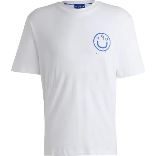 T-shirt en jersey de coton avec logos - HUGO - Modalova