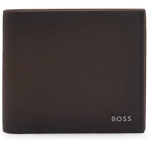 Portefeuille en cuir grainé avec logo - Boss - Modalova