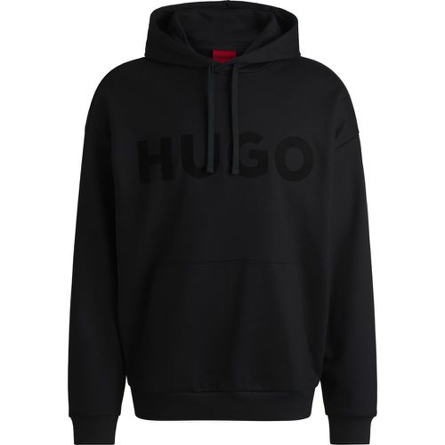 Sweat à capuche Oversize en molleton de coton avec logo ton sur ton - HUGO - Modalova