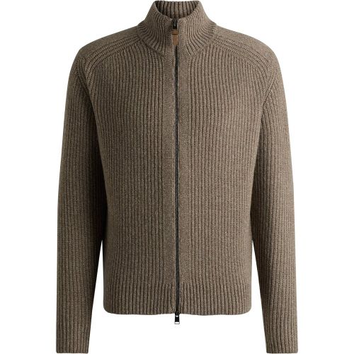 Cardigan zippé en laine vierge et cachemire - Boss - Modalova
