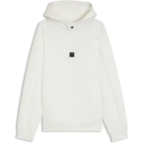 Sweat à capuche en coton mélangé interlock avec logos revisités - HUGO - Modalova