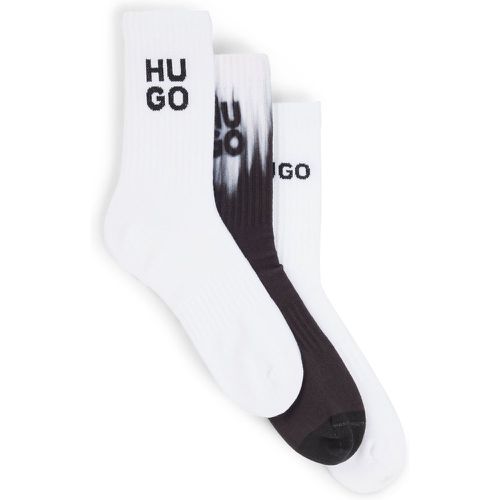 Lot de trois paires de chaussettes basses avec logos - HUGO - Modalova