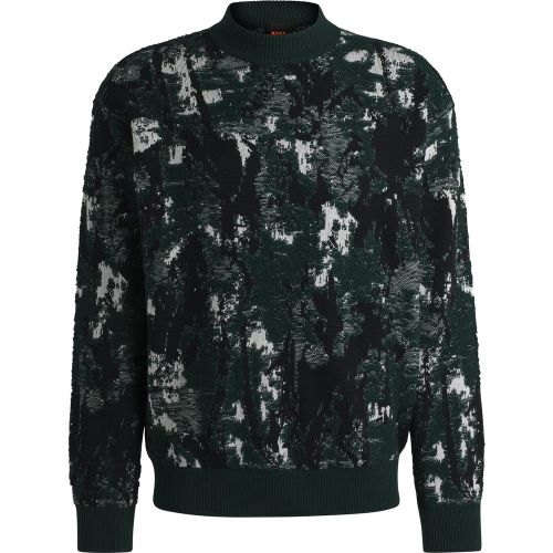 Pull en coton et laine à motif palmier en jacquard - Boss - Modalova
