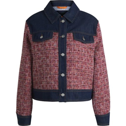 Veste en tweed multicolore avec finitions en denim - Boss - Modalova